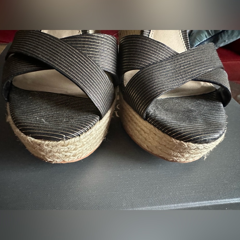 Vince Camuto Black Maurita Espadrille Wedge Platform sandals - Picture 6 of 12